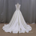 Simple Ruffle Gridal Gowns A-Line Stain Wedding Dress